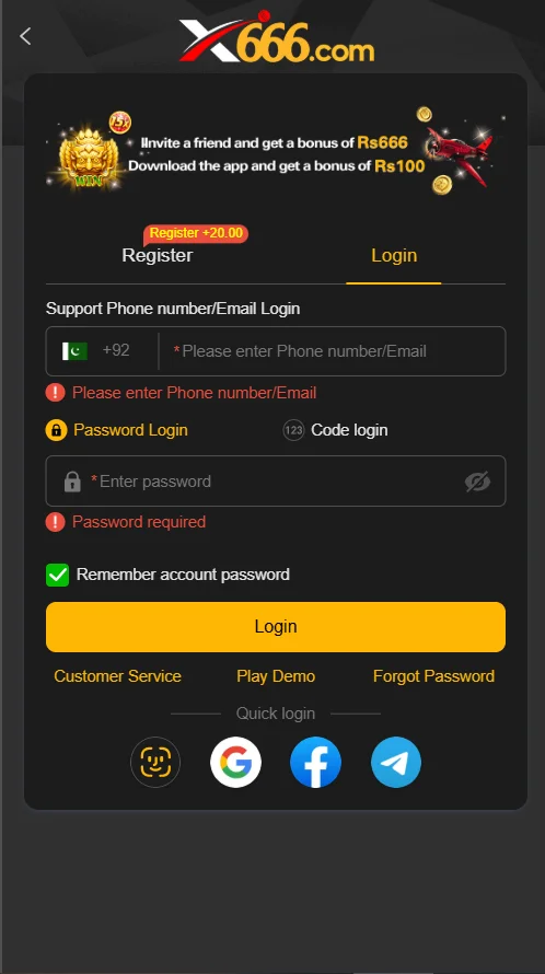 Login Registration